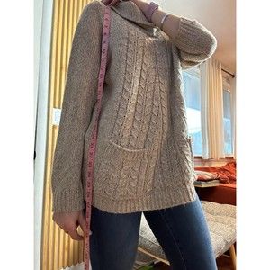 Gnw Women’s Cowl Neck Sweater Size XL Chunky Knit Cable Knit Sweater